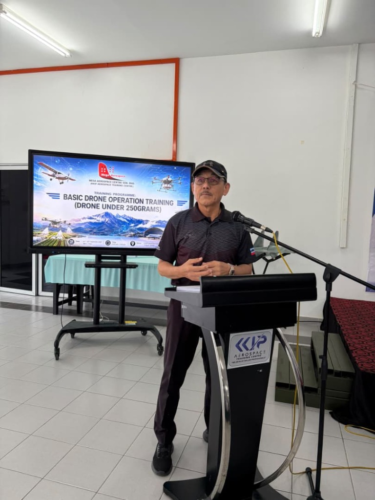 Instructor presenting a basic drone operation training session